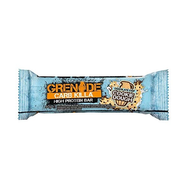 Grenade Carb Killa Barre Hyperprotéinée à Faible Teneur en Glucides - Chocolate Chip Cookie Dough, 12 x 60 g