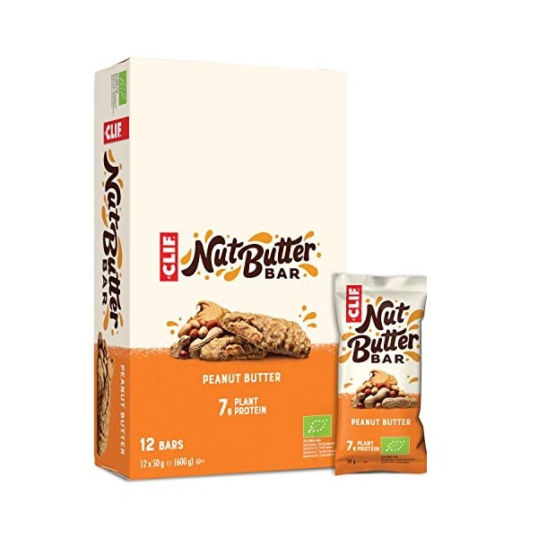 Clif Barre Beurre de Cacahuètes Fourrée Au Beurre de Cacahuète Bio 12 x 50 g