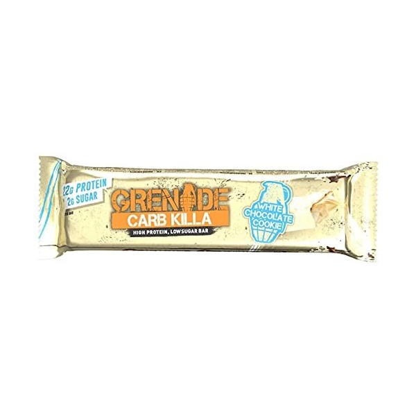 Grenade - Biscuit blanc de chocolat de barre de protéine de Carb Killa - 12 Barres