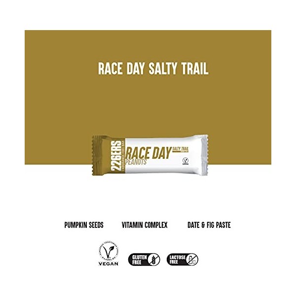 226ERS Race Day Bars, Barres Energétiques Végane pour une Meilleure Endurance, Energy Bars, Cacahuète - 1 barre x 40gr