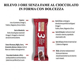 Rilevo - 3 heures sans faim - 25 paquets individuels de barres de famine avec graines, céréales enrobées de chocolat noir 25