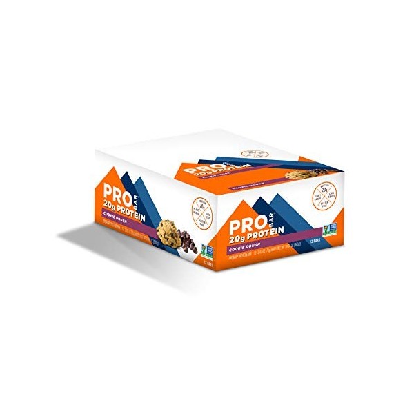 PROBAR - Barre protéinée de base, pâte à biscuits, sans OGM, sans gluten, 20 g de protéines, ingrédients alimentaires entiers