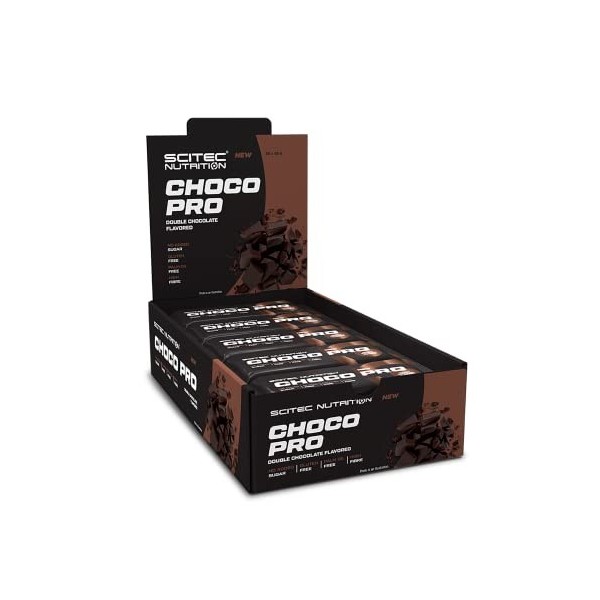 Scitec Nutrition Choco Pro Barre protéinée enrobée avec édulcorant, sans sucre ajouté, sans gluten, sans huile de palme, 20 *