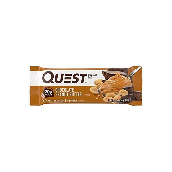 Quête de la nutrition, protéine naturelle Bar, Chocolate Peanut Butter, 12 bars, 2,12 oz 60 g chacune