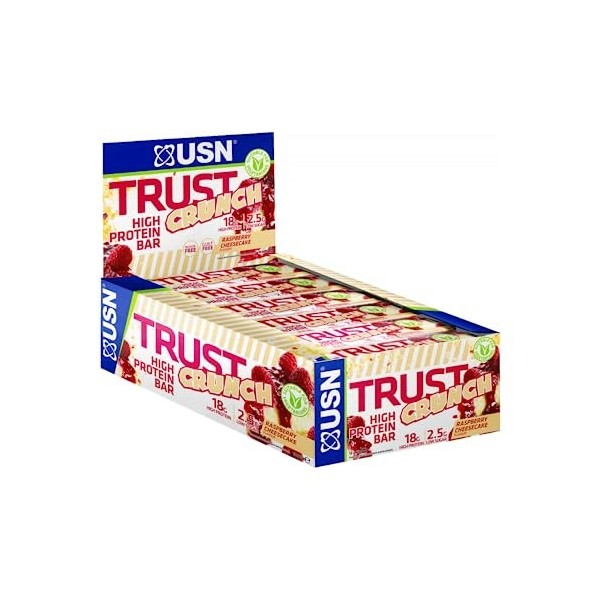 USN Lot de 12 Trust Crunch Raspberry Cheesecake 60g