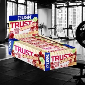 USN Lot de 12 Trust Crunch Raspberry Cheesecake 60g