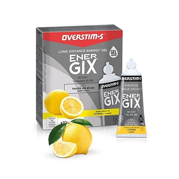 Overstim.s – Gel Energix sachet 10 tubes – Gel énergétique pour le sport – Efforts endurance longue durée vélo, course à p