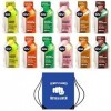 GU Energy Gels - Lot de 12 gels mixtes chocolat menthe avec cordon de serrage et sac à chaussures inclus