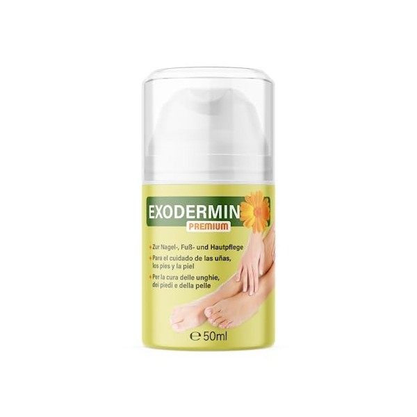 Exodermin Premium – Crème pour les pieds pour les soins quotidiens des ongles, des pieds et de la peau – dans un distributeur