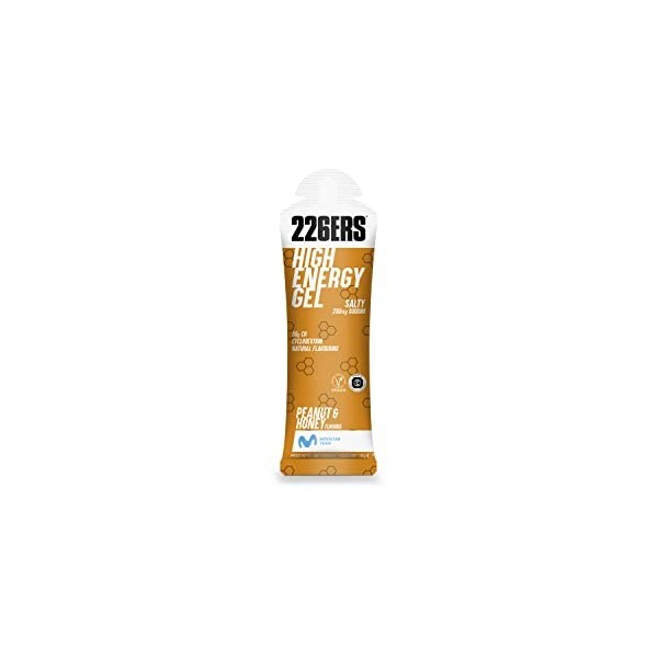 226ERS High Energy Gels Energétiques avec 50g de Cyclodextrine comme Hydrate et 250 mg de Sodium, Végétaliens, Cacahuète et M