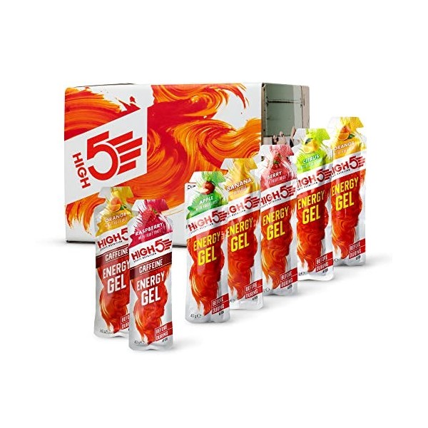 HIGH5 - Boîte Mixte Gel Energie 20 Sachets Nutrition Sports - Jaune, 16cm