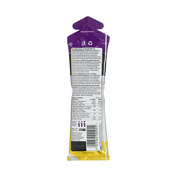 Science In Sport Gel isotonique énergétique Sis Go, saveur cassis, paquet de 30 x 60 ml