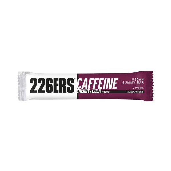 226ERS Vegan Gummy Bars | Barre Energétique Végétalien avec Caféine, Cerise Cola - 1 barre