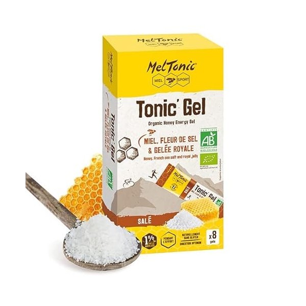 PACK GELS ÉNERGÉTIQUES TONIC GEL SALÉ BIO 8 X 20G, MELTONIC, UNITÉ