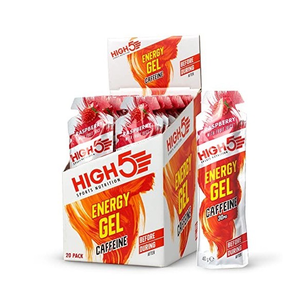 HIGH5 Energy Gel Caffeine Raspberry, 20x40g