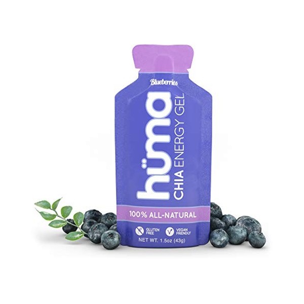 Huma Products Chia Energy Gel - 100% All Natural Blueberries 24 pckts