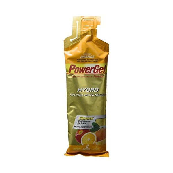 PowerBar Hydro Gel avec Glucides, Maltodextrin & Natrium - Gels Énergétiques - Vegan - Sans Allergènes - Buvable sans eau - O