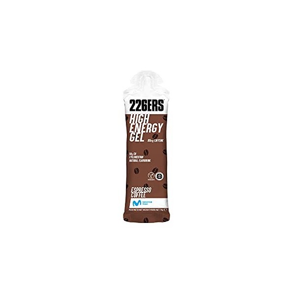 226ERS High Energy Gels Energétiques avec 50g de Cyclodextrine comme Hydrate, 80mg de Caféine, Alimentation Sportif pour Tria