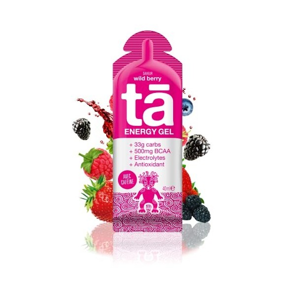 TA ENERGY - Gel Energétique - Wild Berry x12 - Energie - Sodium - BCAA - Antioxydants - Cafféine - Idéal pendant les activité