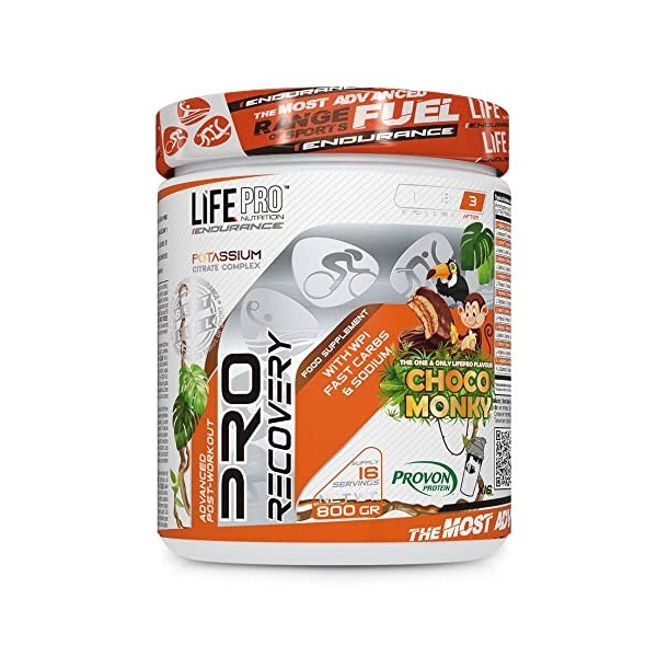 Life Pro Endurance Pro Recovery 800g | Régénération avec des glucides | Optimise la récupération | Récupérateur musculaire C