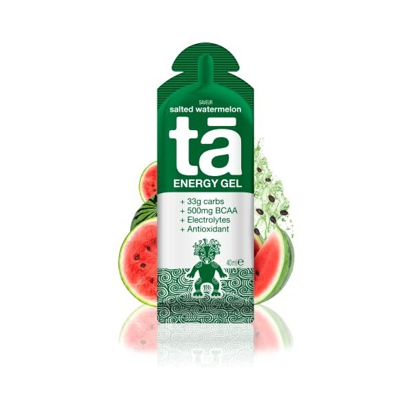 TA ENERGY - Gel Energétique - Salted Watermelon x24 - Energie - Sodium - BCAA - Antioxydants - Idéal pendant les activités sp