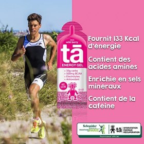 TA ENERGY - Gel Energétique - Wild Berry x24 - Energie - Sodium - BCAA - Antioxydants - Cafféine - Idéal pendant les activité