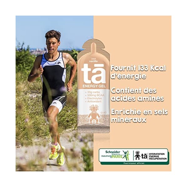 TA ENERGY - Gel Energétique - Vanilla x24 - Energie - Sodium - BCAA - Antioxydants - Idéal pendant les activités sportives 13