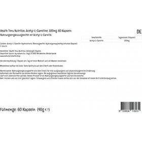 Health Thru Nutrition, Acétyl-L-Carnitine, 500mg, Hautement Dosé, 60 Capsules, Testé en Laboratoire, Sans Gluten, Sans Soja, 