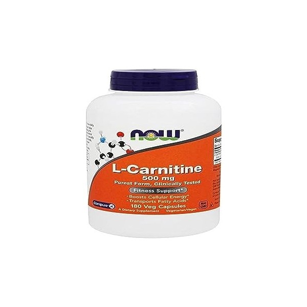 Now 500 mg L-Carnitine 180 Gélules