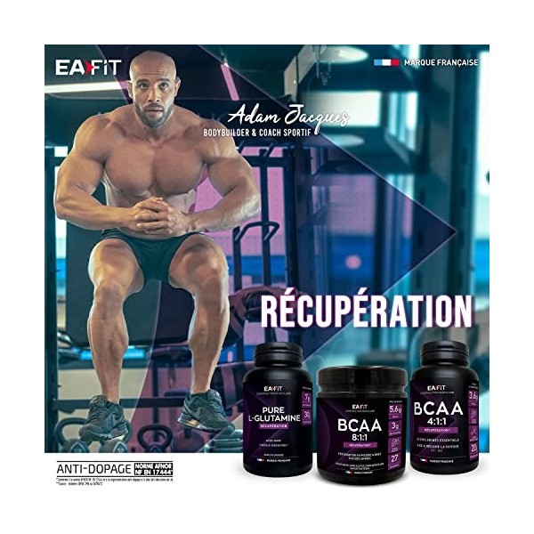 EAFIT | BCAA 4.1.1 | Réduction de la Fatigue, Prise de Masse | Acide Aminés Essentiels : Valine, Leucine | Assimilation Rapid