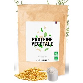 NUTRIPURE - PACK Protéine VEGAN BIO 1kg - Nature - Complément Alimentaire Sport & Musculation - Protéine Végétale de Pois et 