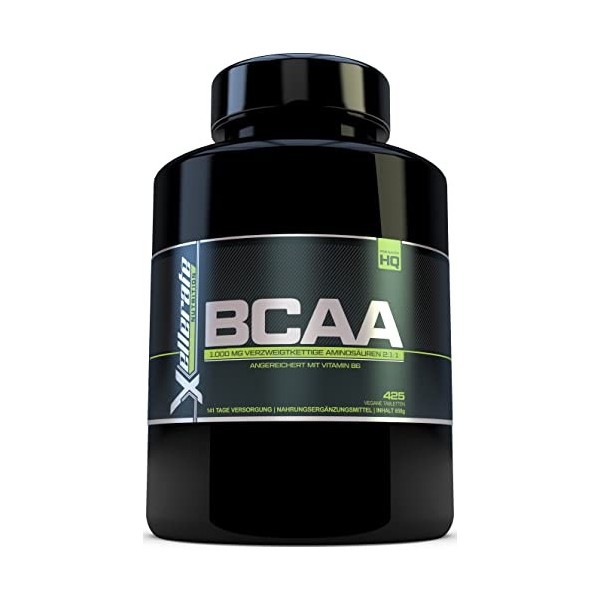 BCAA 2:1:1 1000mg | 425 Comprimés | 3000mg Portion Journalière | Approvisionnement pour 141 Jours | 2:1:1 dAcides Aminés à C