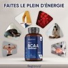 BCAA 2:1:1-180 Comprimés Vegan 2000mg 3 Mois Acides Aminés: L-Leucine, L-Isoleucine, L-Valine +Vitamine B6 & B12– Post Work