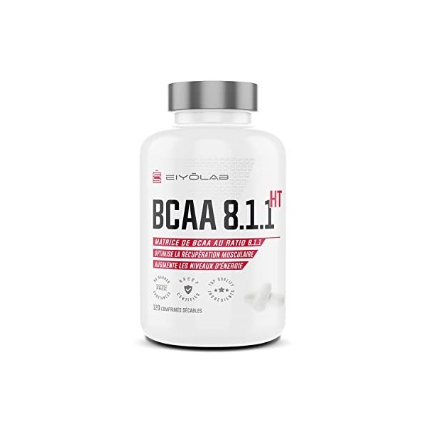 BCAA 8.1.1 | Comprimés dAcides Aminés + Vitamine B6 | 1g dAcides Aminés par Comprimé | Construction et Récupération Muscula