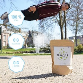 BCAA 2.1.1 Vegan 100% pur • Origine naturelle & végétale • Acides aminés essentiels idéals pour la musculation & lendurance 