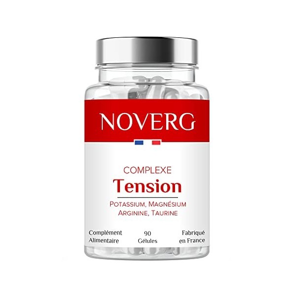 Complexe Tension | Santé Cardiovasculaire & Confort Artériel | Potassium, Magnésium Arginine, Taurine | Vegan | 90 Gélules | 