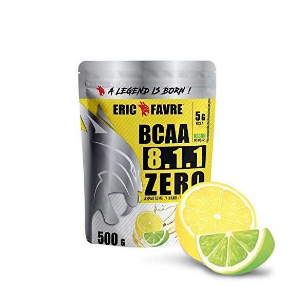 BCAA POUDRE 8.1.1 Zero - Acides Aminés Musculation Vegan - Votre Allié Pour Des Entrainements Efficaces - Performance Accentu