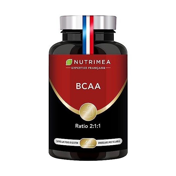 BCAA - Ratio 2:1:1 - Acides Aminés Essentiels Avec Vitamine B6 - Synthèse des Protéines - Réduction de la Fatigue & Récupérat