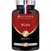 BCAA - Ratio 2:1:1 - Acides Aminés Essentiels Avec Vitamine B6 - Synthèse des Protéines - Réduction de la Fatigue & Récupérat