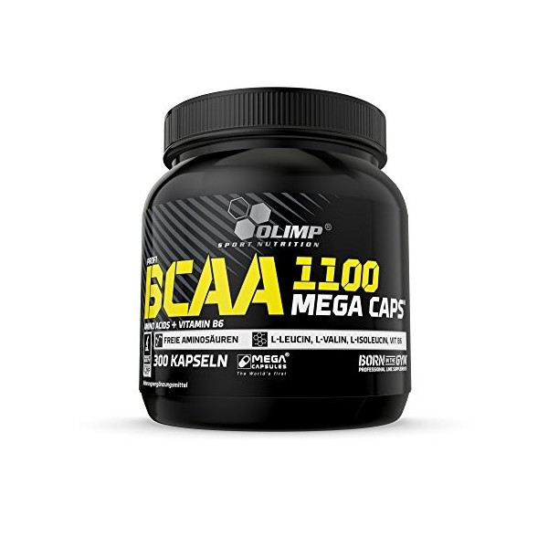 Olimp Sports Complément Alimentaire BCAA Mega Caps 1100 - 300 Capsules.