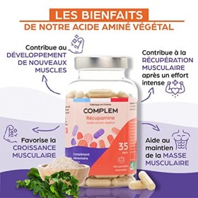 Concentré de protéine Bio et Vegan - Récupération musculaire - BCAA végétale - Acides aminés essentiels - Cure de 35 jours - 