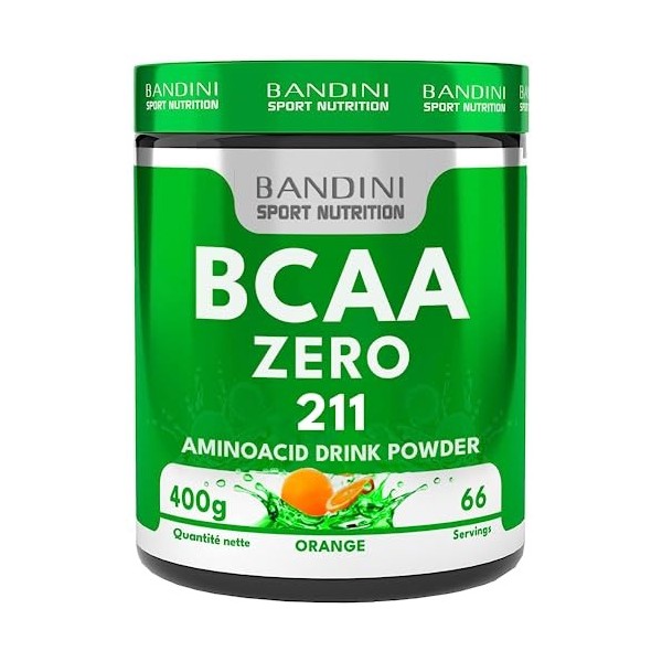 BANDINI® BCAA 2:1:1 Poudre - Powder 400gr Zéro Sucre - Avec Leucine, Isoleucine, Valine - Acides aminés à chaîne ramifiée 2.1