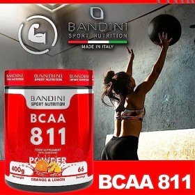 BANDINI® BCAA 8:1:1 Poudre - Powder 400gr Zéro Sucre - Leucine, Isoleucine, Valine - Acides aminés à chaîne ramifiée 811 - Bc
