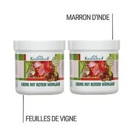 Kräuterhof Creme avec feuilles de vigne rouges 250ml, Lot de 2