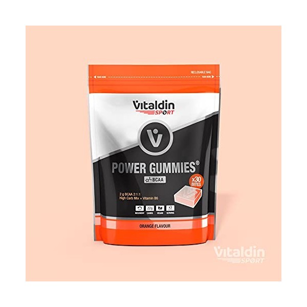 VITALDIN SPORT Power Gummies BCAA – Protection et récupération musculaire – 2 gr Acides aminés BCAA 2:1:1 per dose + Vitamine