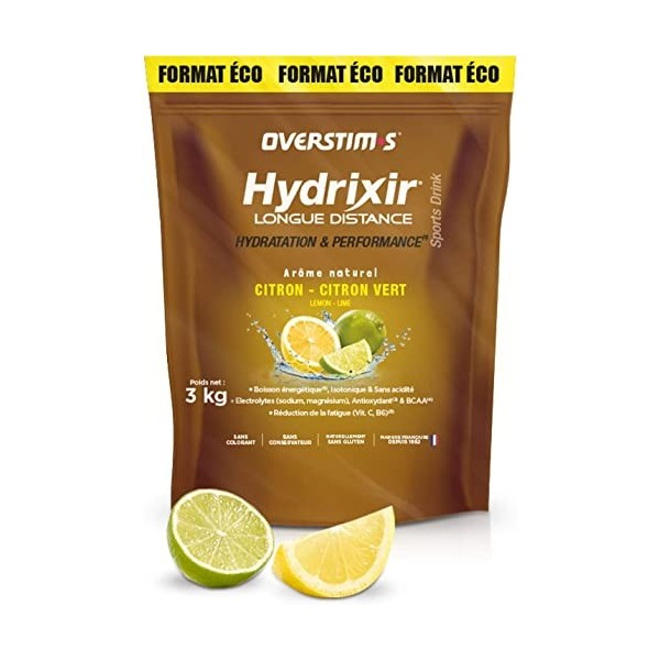 Overstim.s - Boisson Hydrixir Longue distance 3kg - Idéale pour les efforts longs - Protéines - BCAA - Electrolytes - Réduc