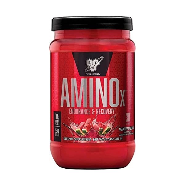 BSN Nutrition Amino X Complément avec vitamine D, vitamine B6 et acides aminés, Goût Pastèque, 30 portions, 435 g