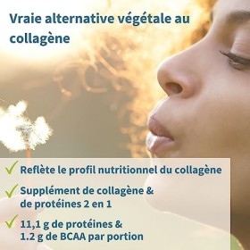 Poudre de Protéine de Collagène Vegan Avancé avec Vitamine C. 9 Acides Amines Essentiels, Enrichie de Glycine, Proline et Hyd