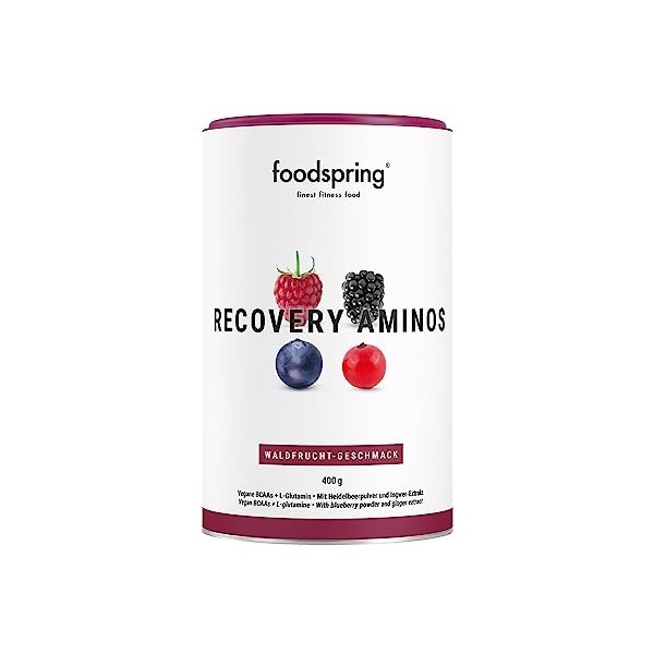 foodspring Recovery Aminos, Fruits rouges, 400g, La récupération na jamais été aussi saine, Fabriqué en Allemagne