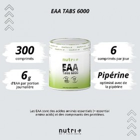 EAA comprimés hautement dosé + végétalien - 300 comprimés de 1025mg chacun - acides aminés essentiels - sans glucides + stéar